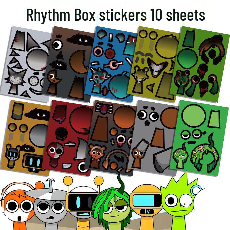 

Ритм-бокс Sprunki Игровые наклейки Сделай сам Развивающая игрушка Книга для детей