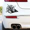 2 Stück Vinyl Autoaufkleber Rose Navigieren Autoaufkleber Offroad Kompass Totem Bergkompass Motorhaube Auto