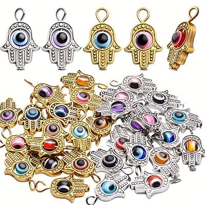 10/30/50pcs Retro Hamza Pendant Fatima Evil Eye Symbol Charm Jewelry Making DIY Bracelet Accessories