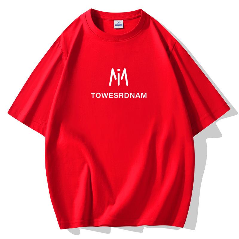 INS Men Fashion Short Sleeves Loose T-shirt 100% Cotton Casual Tee Size S-5XL