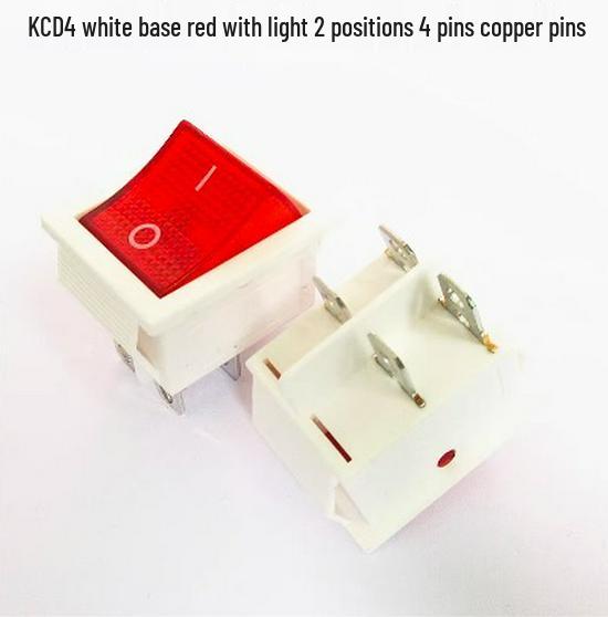 Ship-shaped KCD4 Rocker Switch with Light, 4/6 Pins, 2/3 Gears, 16A 250V Industrial Power Control