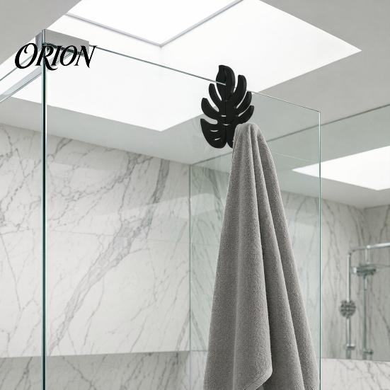 One-piece Molding Hook 3D Printed Edge for 8mm Glass, Monstera Leaf Wall Cloth Hanging Hanger, No Drill Shower Bathroom, Towel Organizer Decorative