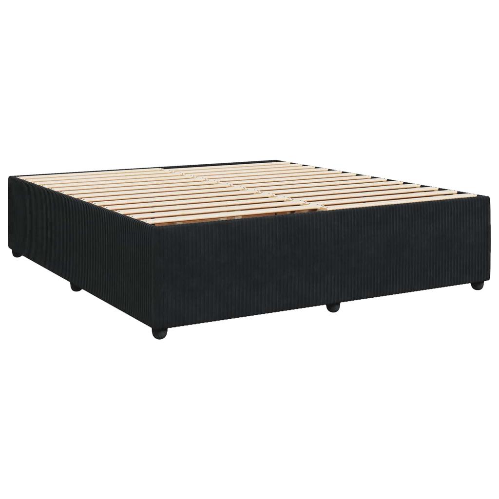 Box Spring Bed with Mattress Black 200 X 200 Cm Velvet