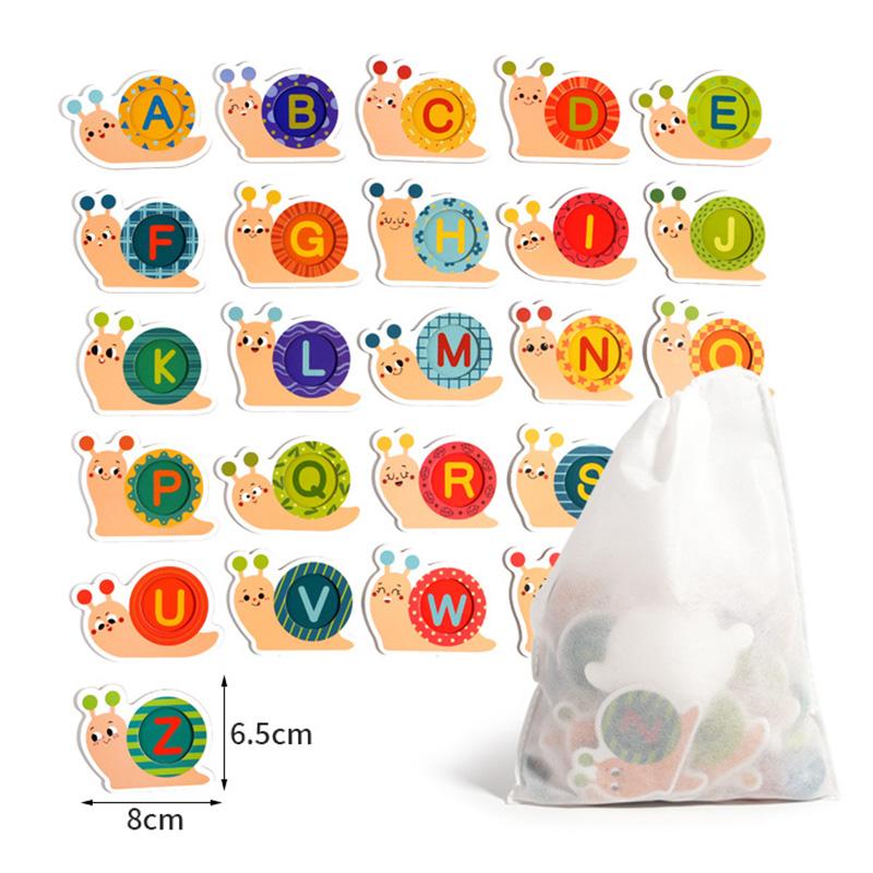 Snail Letter Cognition Word Spelling Matching Card  Animal Letters Education Learning Educational Toys For Children Table Game
