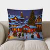 Home Decor Snowy Village Nighttime Decorative Throw Pillow Pattern Cushion Cover Suitable For Sofa Bedroom Car Pillow Cover