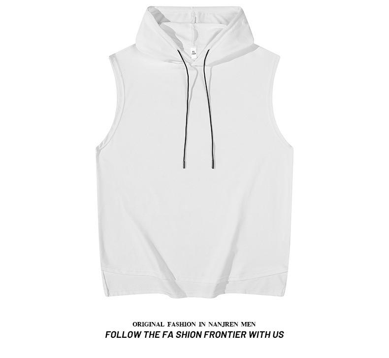Loose Hooded Sleeveless Summer Casual Solid Color Tank Top