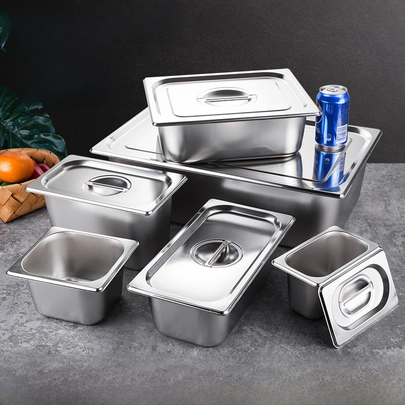 Stainless Steel Rectangular Covered Small Seasoning Box Food Container Thermal Restaurant Kitchen Cooking Utensils Dish Pot