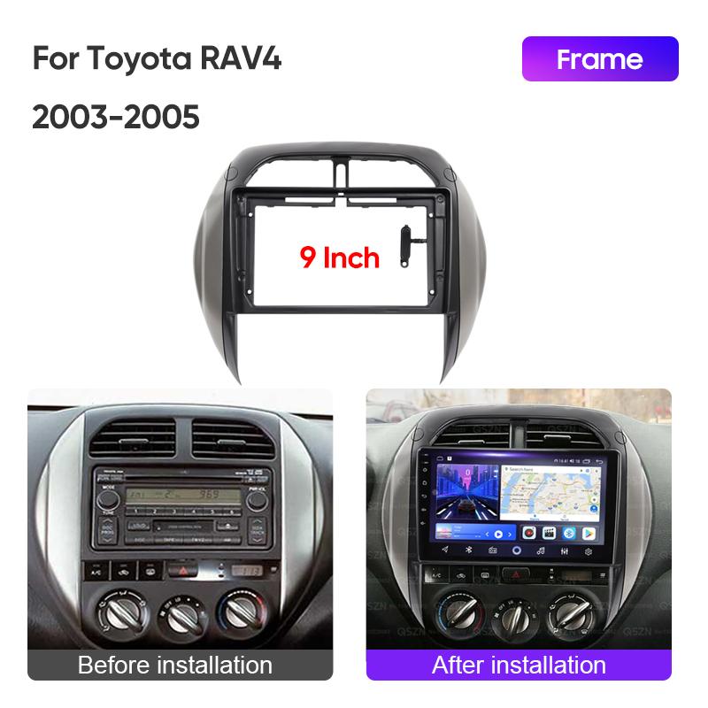 For Toyota RAV4 2003 2004 2005 9" /LHD/RHD/Iron Gray Car Multimedia Radio Frame Fascia Panel Dashboard Mounting Bracket Adapter