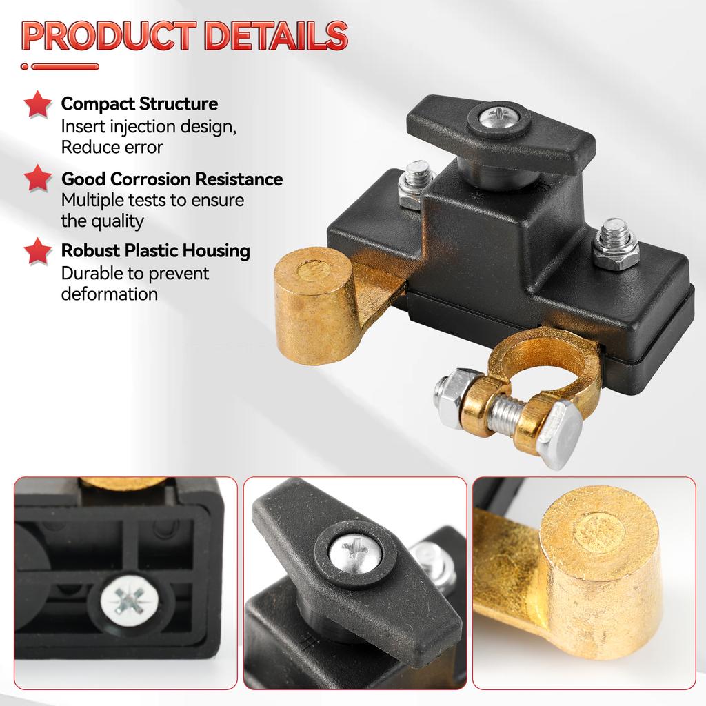 12V/24V Car Battery Disconnect Switch Isolator Power Cut Off Kill Switches 100A Universal For RV ATV Boat Car Truck Auto Yacht