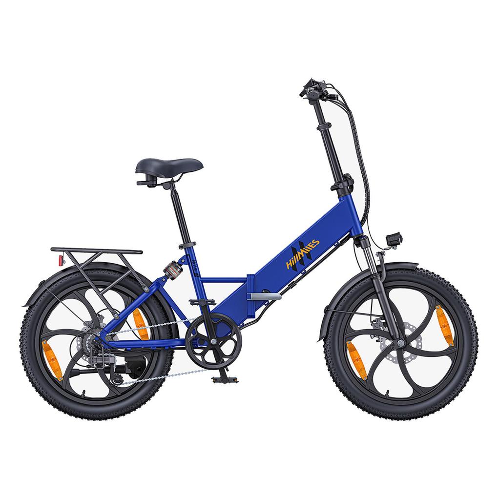 HillMiles Mile 2 City Commuter E-Bike 350W 36V13Ah, Up to 25km/h, Oil Disc Brakes, Full Suspension, 20" Fat Snow Tire Pedelec