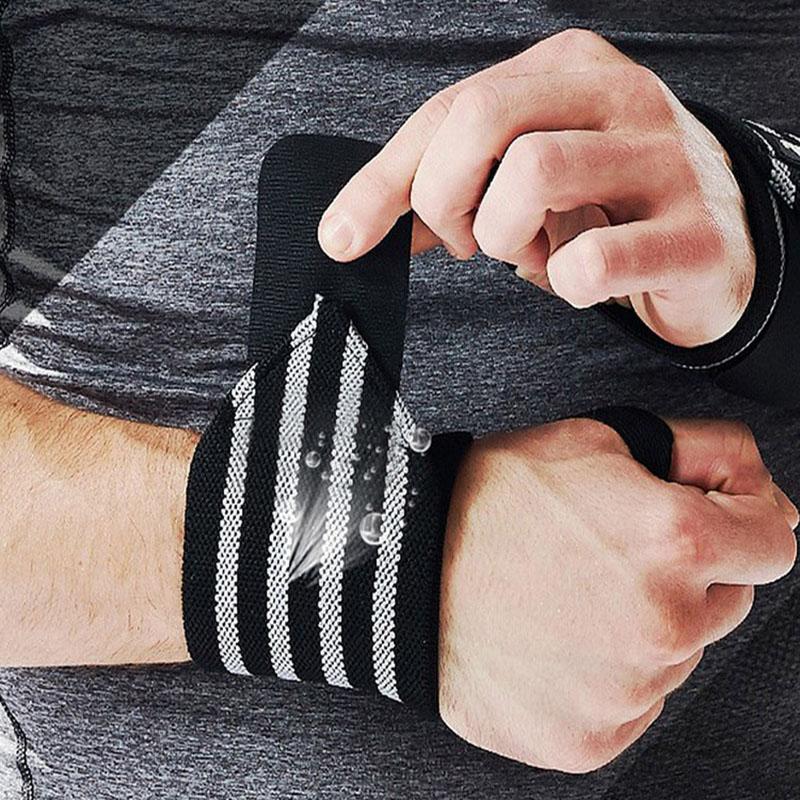 2Pcs Adjustable Wristband Wrist Support Sports Brace Straps Extra Strength Weight Lifting Wraps Bandage Gym Fitness Training