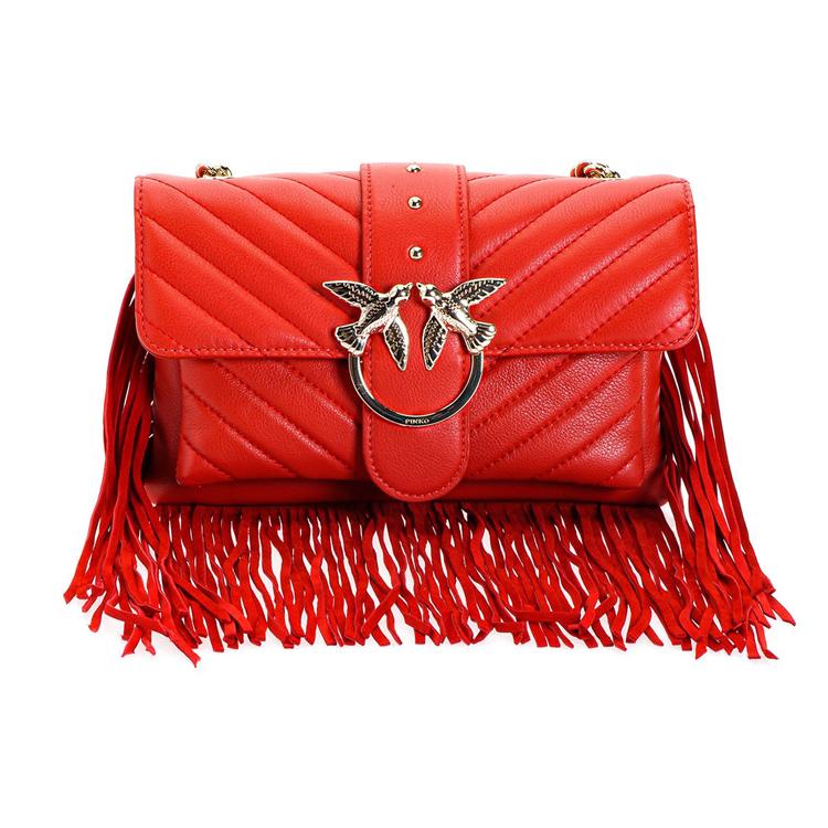 

Новая женская сумка PINKO LOVE Series из коровьей кожи, сумка через плечо, сумка кросс-боди, красная 1P21PM-Y675-R24 23.6*4.1*14.0CM