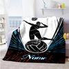 Female Volleyball Player Customize Text Blanket Cozy Personalized Blanket Comfortable Throw For Home Decor Office Picnics Sofa All-Season Use
