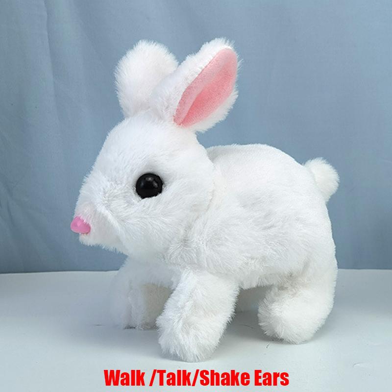 Plush Rabbit Toy Robot Bunny Walking Jumping Running Animal Shake Ears Cute Electric Pet for Kids Birthday Gifts