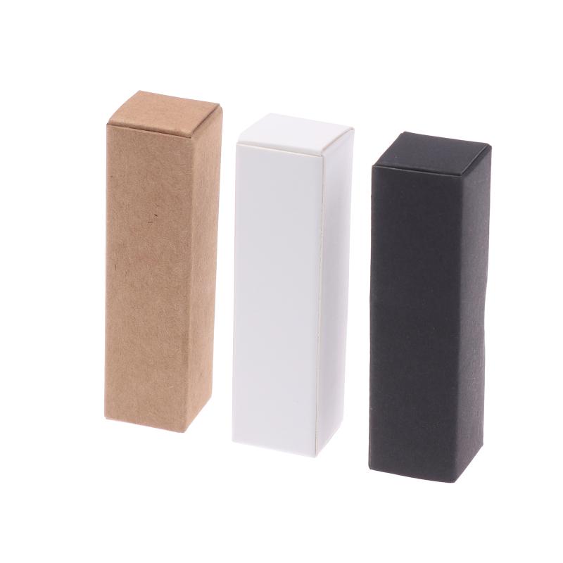 10Pcs Essential Oil Bottle Packaging Box White Black Kraft Paper Tube Cardboard Boxes Lipstick Perfume Box Blank Cosmetic Box