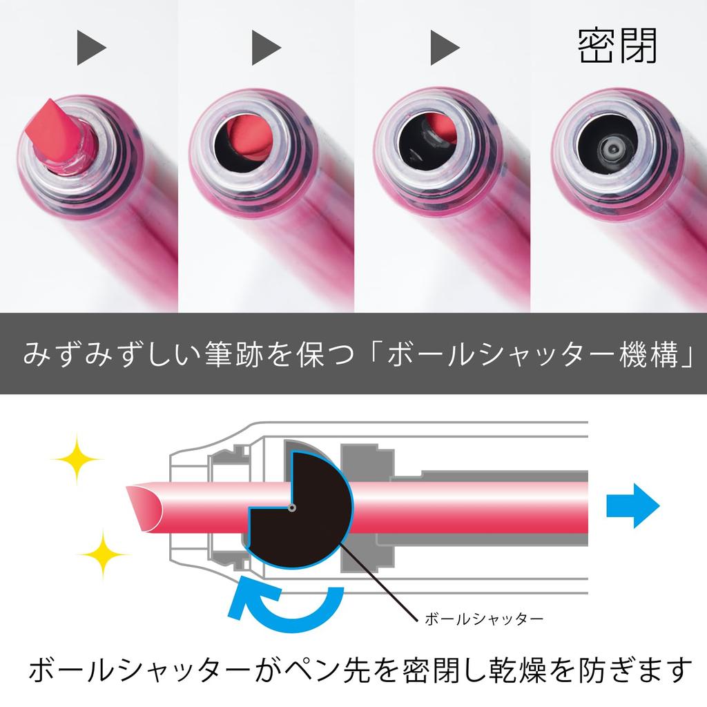 Pentel Highlighter Knock Handy Line 10 Pen, Style, S, 3-Color Set, Pens, SXNS15-3(10)