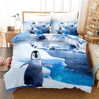 Ensembles de housse de couette pingouin mignon Pôle Sud Impression 3D Série dessin animé Ensemble de literie pour chambre d'enfant 100% Haute Qualité FullTwin