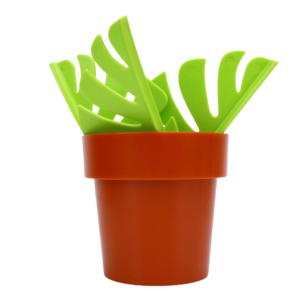Toothbrush Holder Mirror Mount Flowerpot Design Toothbrush Organizer with Leaves for Home Hotel Bathroom