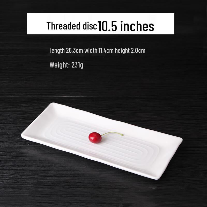 White Melamine Threaded Serving Plates