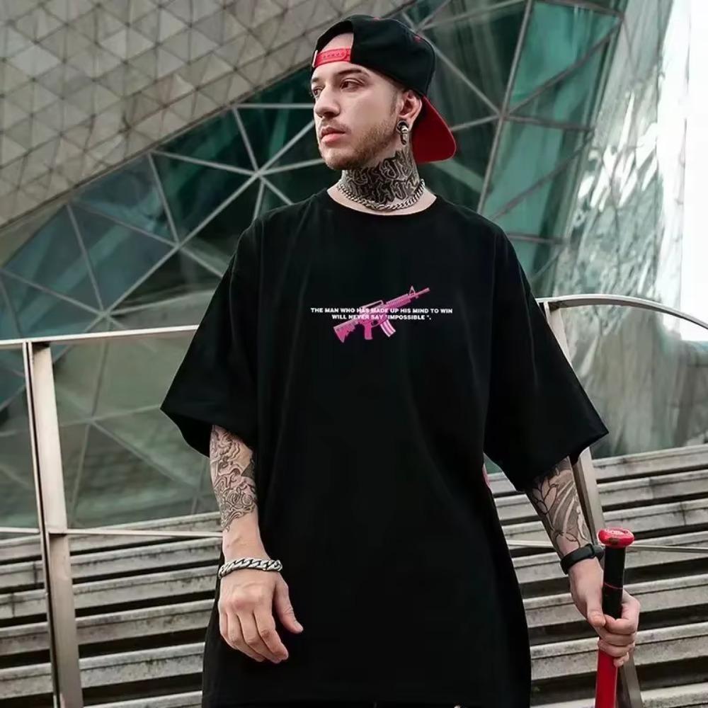 Lato Nowy Casualowy Luźny T-shirt z Krótkim Rękawem Męska Moda Luźny Nadruk Duży 8XL Hip Hop Odzież dla Pary Pół Rękawa Bawełniany Top