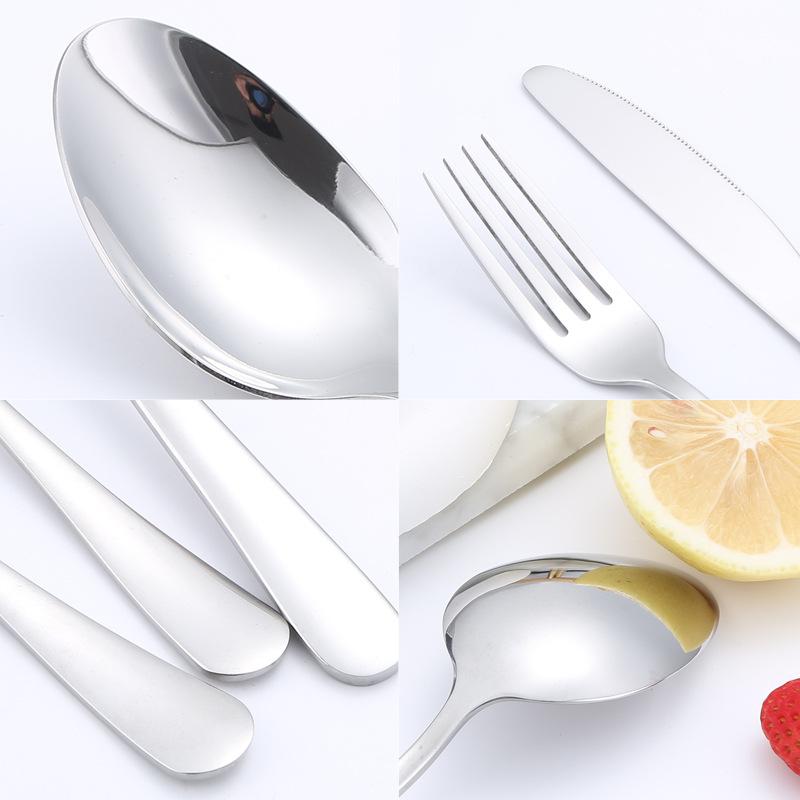 1010 Edelstahl Besteck Goldene Holzkiste 24-teilig Westliches Messer Gabel und Löffel Vier Haupt Steakmesser