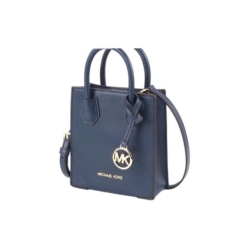 MICHAEL KORS Mercer Logo Casual Simple Shoulder Crossbody Bag Leather Handbag Mini Women Navy Blue синий