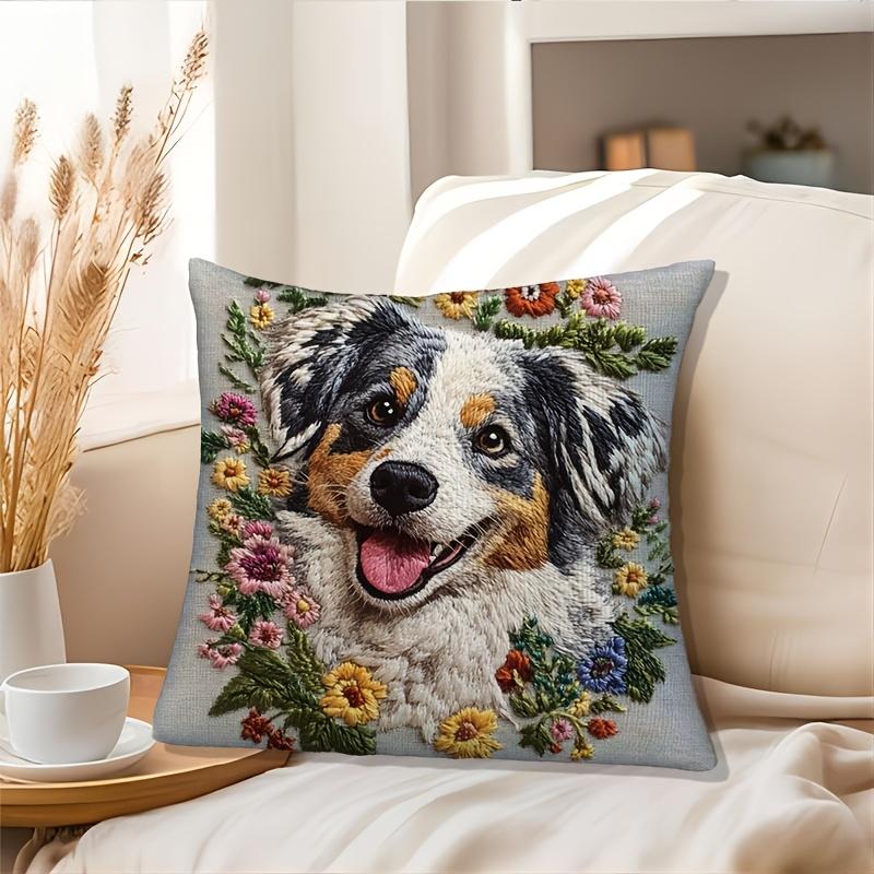 Australian Shepherd Cushion Covers Chair Living Room Pillowcase Cozy Zipper Sofa Pillow Covers Bedroom Indoor Home Decor