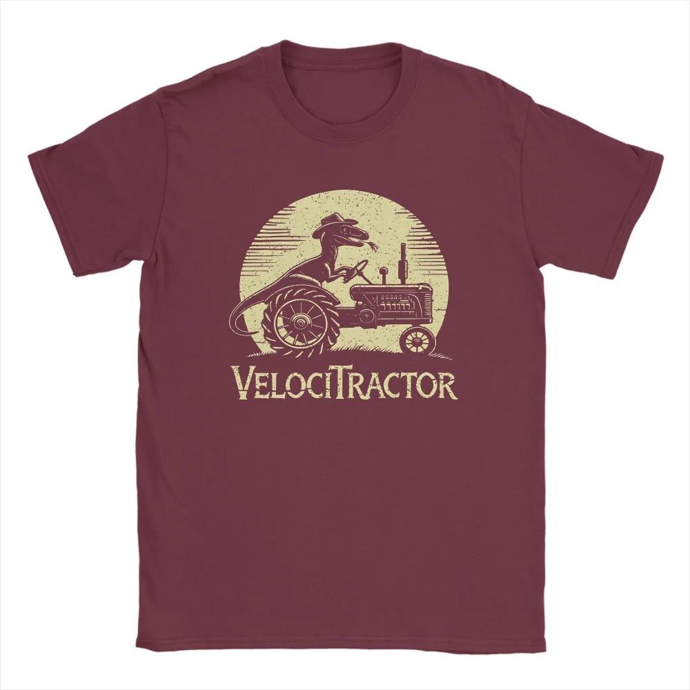 Men's VelociTractor T Shirts  Pure  Clothes Novelty Short Sleeve Crew Neck Tee Shirt Gift Idea T-Shirt