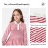 Navigare Girls' Stripe Pleated Polo Collar Dress