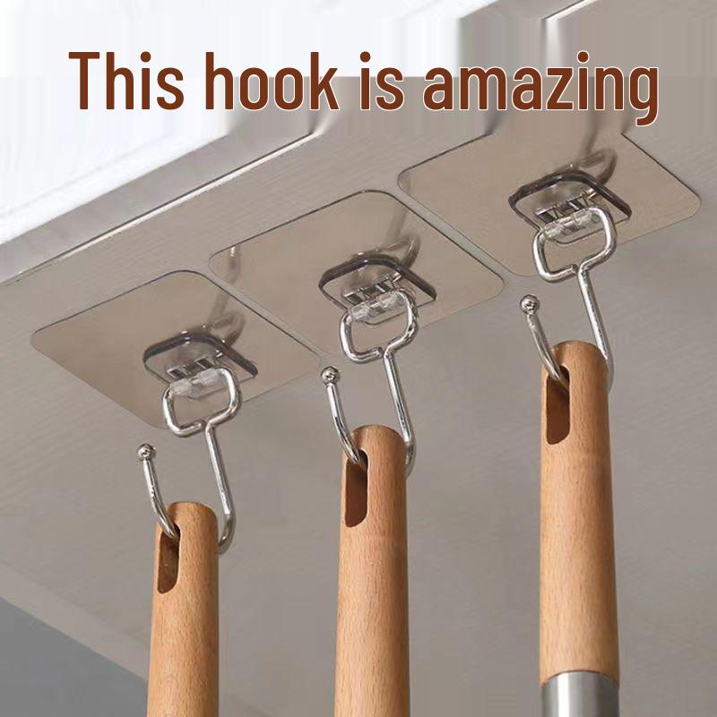 Starker Klebehaken ohne Bohren – Spurloses Badezimmer-/Küchenzubehör für schwere Kochutensilien