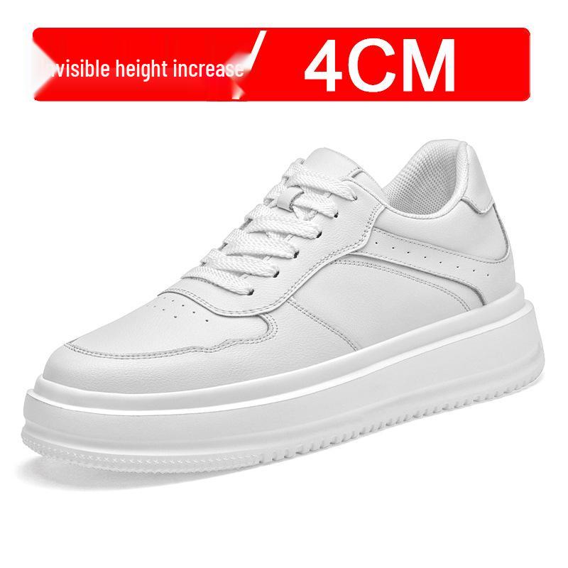 Breathable 10CM Height Increasing White Men s Casual Sports Shoes Size 37