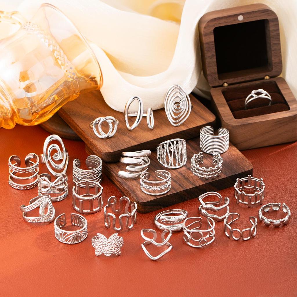 Stainless Steel Adjustable Open Ring - Colorfast Titanium Jewelry