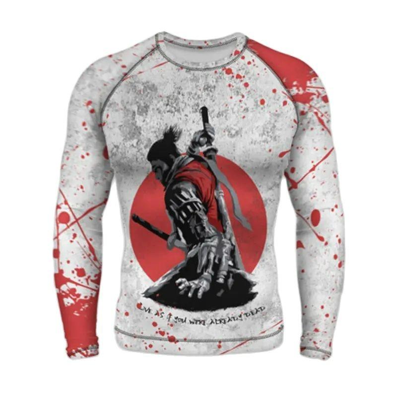 Japanese Bushido 3D Harajuku Printed Men's And Women's Cartoon Fashion Cool Casual Round Neck Long Sleeved T-shirt Handsome Top