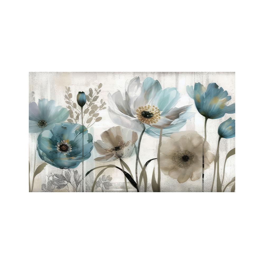 

Abstract Golden Blue Flowers Nordic Poster Modern Wall Art Print Canvas Painting Wall Pictures For Living Room Decoration 20x30cm