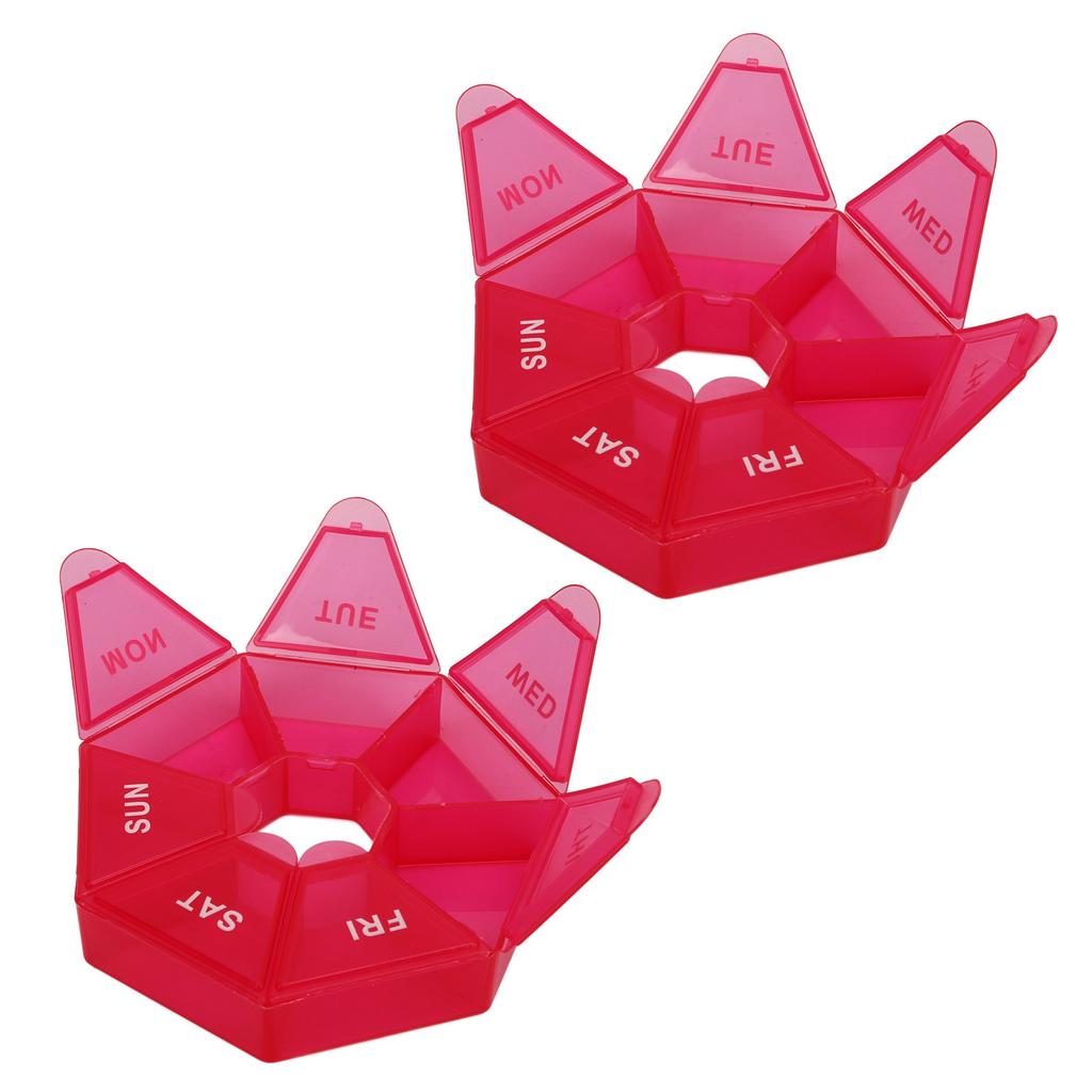 2Pcs 2 Times A Day Weekly Medicine Organizer Box 7 Day Medicine Organizer Small Container Holder