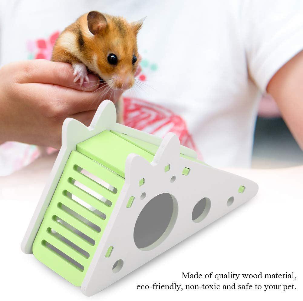 Montiertes Holz-Hamster-Rutschenspielzeug Buntes Hamsterhaus Käfigzubehör für Meerschweinchen Goldhamster Kleine Haustiere XCWJ111