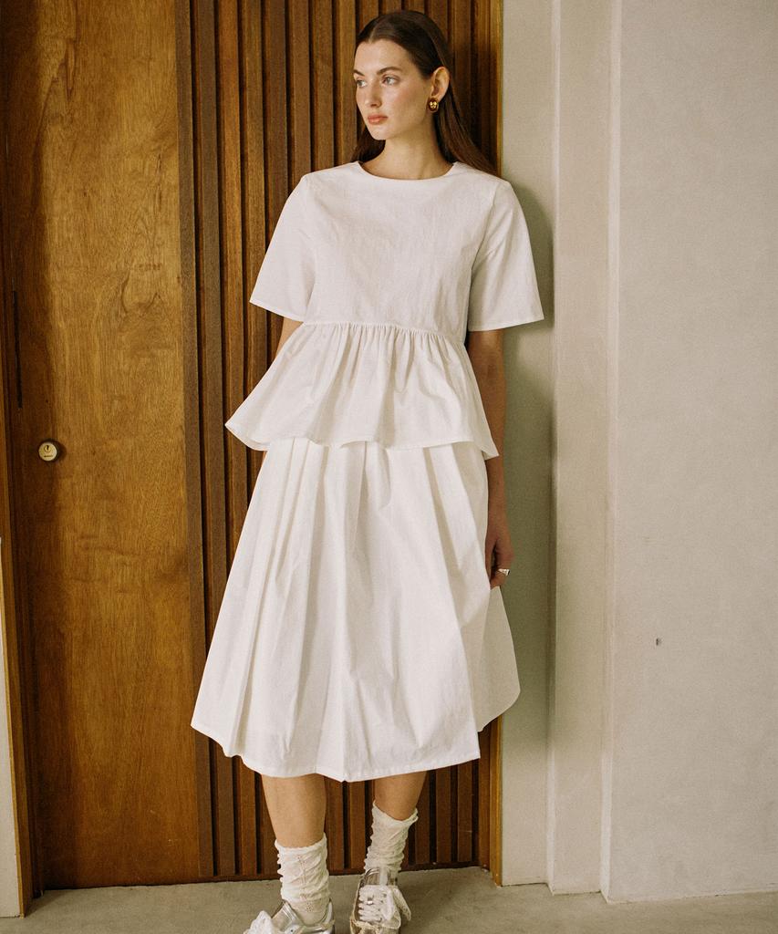PADO SEOUL Pleated Skirt Ivory