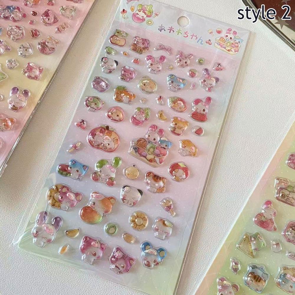 3D Relief Jelly Stickers Cartoon Animal Sticker DIY Phone Case Diary Stationery Stickers Creative Scrapbook Decoration Gifts