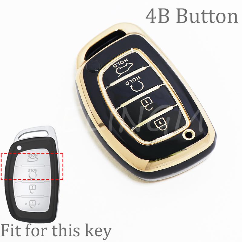 4 Buttoncar Key Case Cover For Hyundai Ix25 Ix35 Ix45 Tucson Sonata Rena Creta Verna Solaris Mistra Elantra Accent
