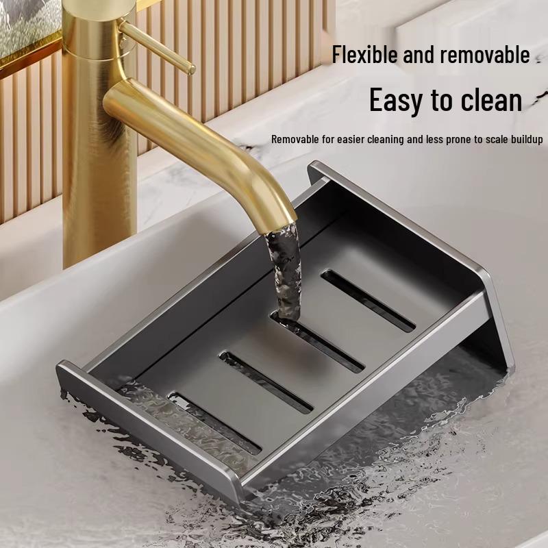 Wall-Mounted Soap Holder with Suction Cup for Bathroom Storage