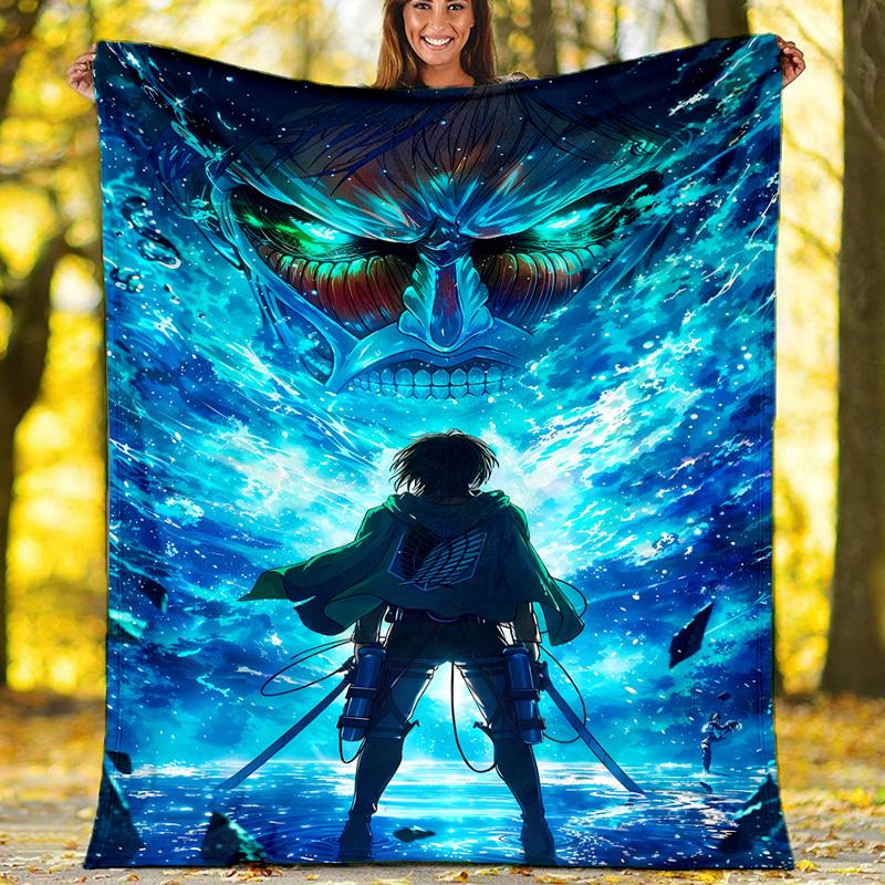 Attack on Titan3 printed throw blanket—lightweight,soft,warm;versatile blanket for all seasons—perfect as &air-conditioning throw,nap blanket