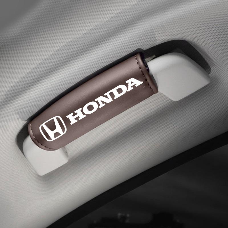 

2Pcs Leather Car Roof Handle Protect Pull Gloves Auto Accessories For Honda Mugen Power Civic Accords CRV Hrv Jazz CBR VTEC VFR