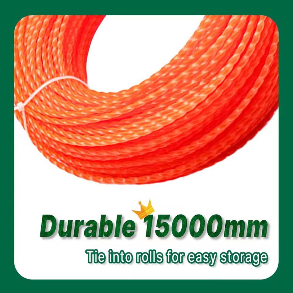 3.0mm x 15m nylon lawnmower, rope brush cutter, cutting thread, lawnmower accessory