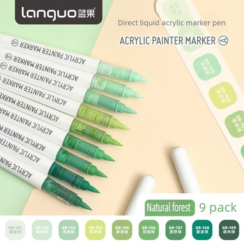 LANGUO 288/9 Colors Acrylic Paint Marker Pens Soft Brush Professional Drawing Pens for Graffiti School Stationery Art Supplies