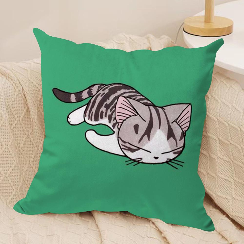 CChis Sweet Home Cushion Cover Silky Short Plush DoubleSided Printed Pillow Case for Sofa All Seasons Home Decor Gift