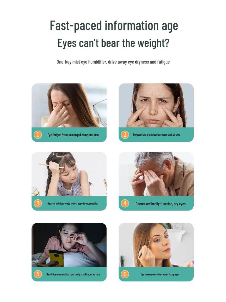 Smart Visual Steam Eye Massager with Atomizing Moisturizer & Electric Vibration Protection