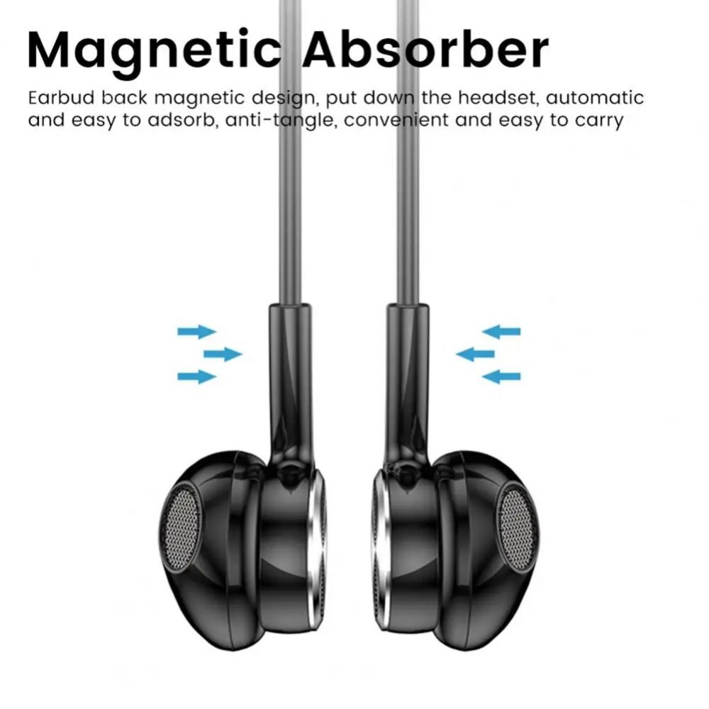 Magnetic Suction Wireless Bluetooth Earphones with Mic Sports Headsets Neckband Headphones  Outdoor