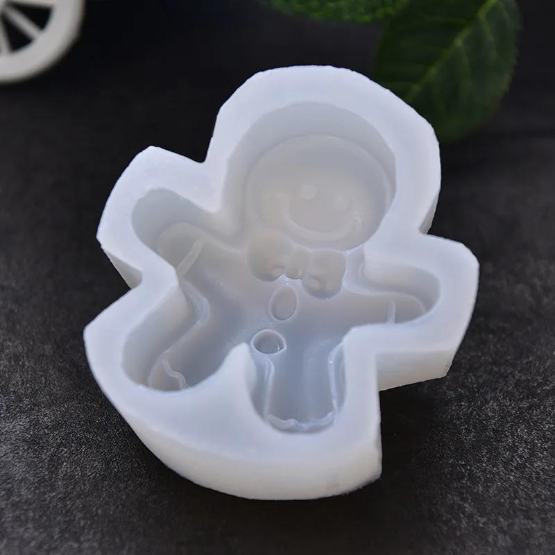 Smile Face Gingerbread Man Silicone Mold Gingerbread Sugar Cake DIY Candle Making Supplies Mould Festival Christmas Decoraions