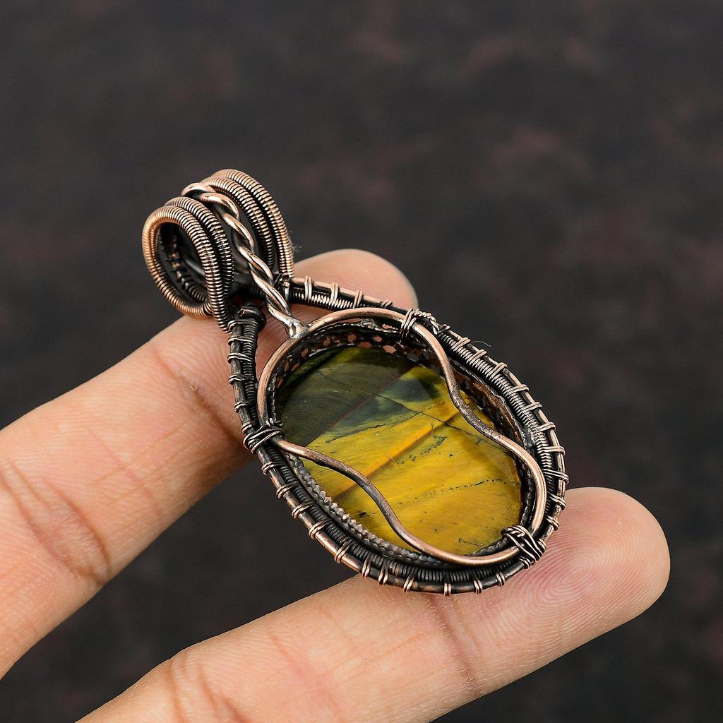 Nellite Pendant Copper Wire Wrapped Pendant Elegant Pendant Copper Wire Jewelry Handmade Pendant Nellite Gemstone Jewelry Pendant For Gifts