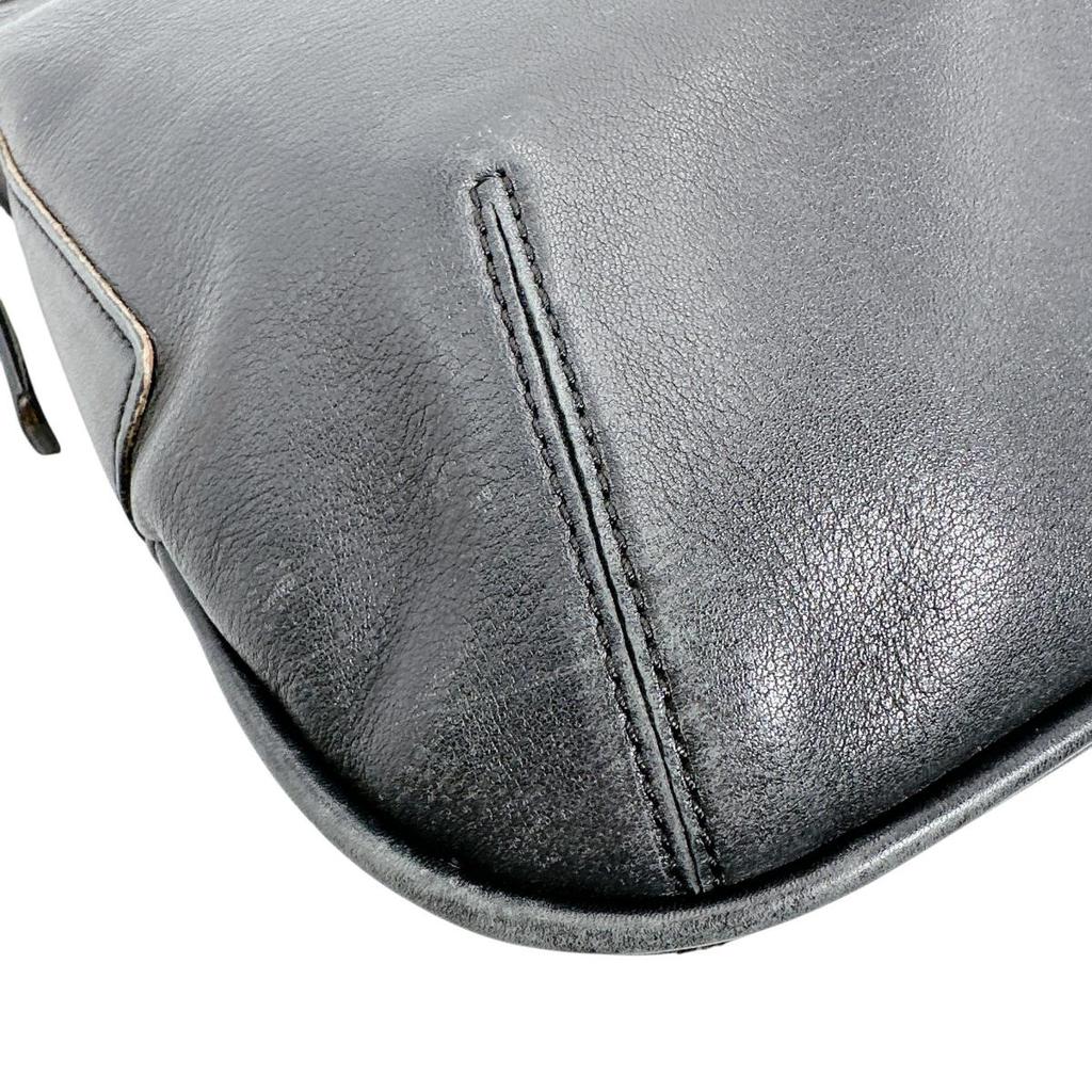 Coach Diagonal Crossing Shoulder Bag Leather Black Women K0D-9204 Used